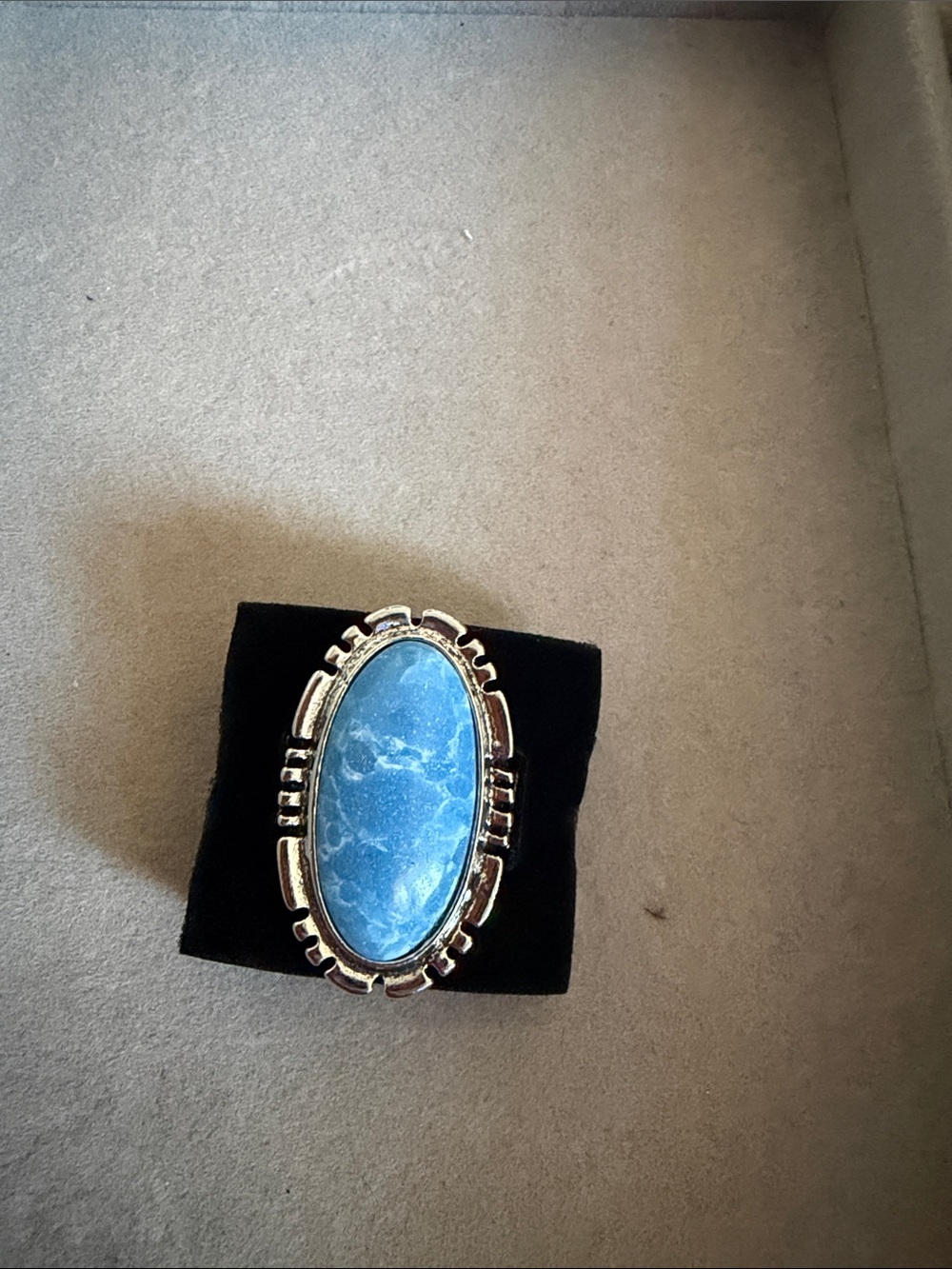 paparazzi Silver-Tone Oval Blue Stone Statement Ring